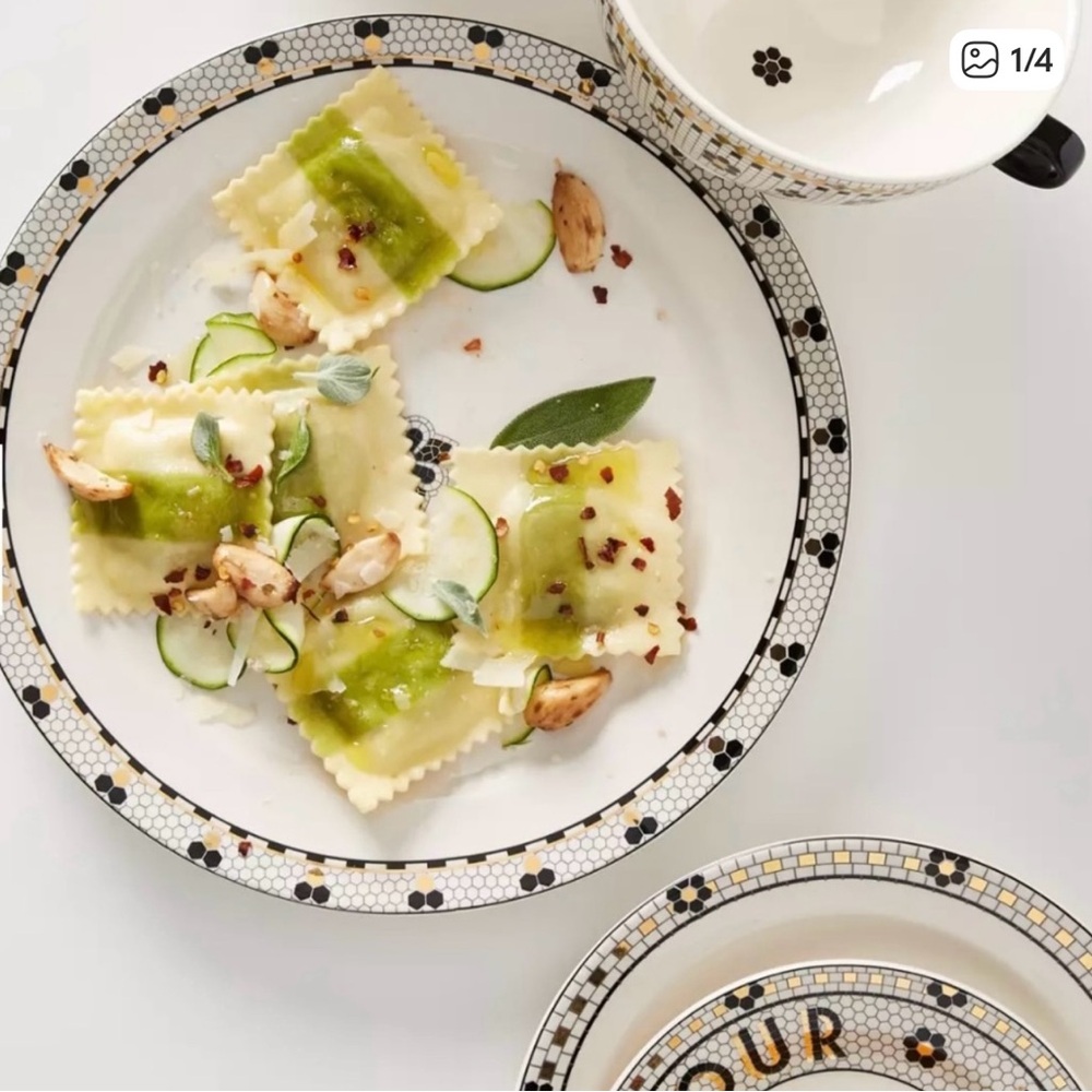 New, Anthropologie Bistro Tile Dinner Plates - Set of 4 ✨